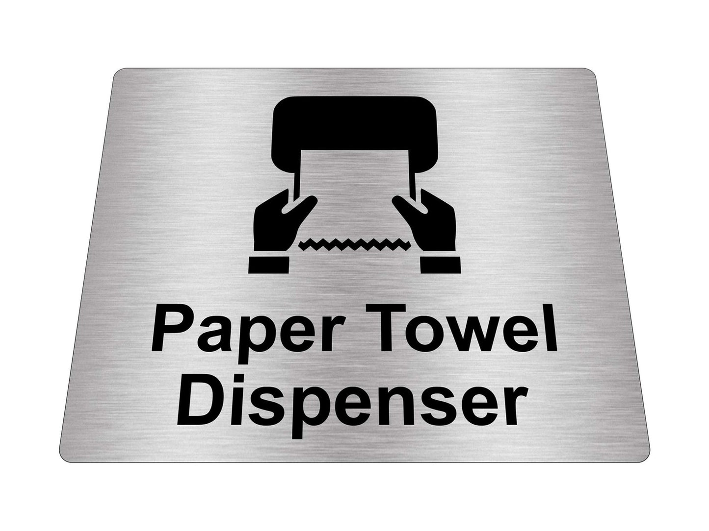 Silver Aluminium Paper Towel Dispenser Sign – Self Adhesive, 115×85 mm – by North By North East – Signs
