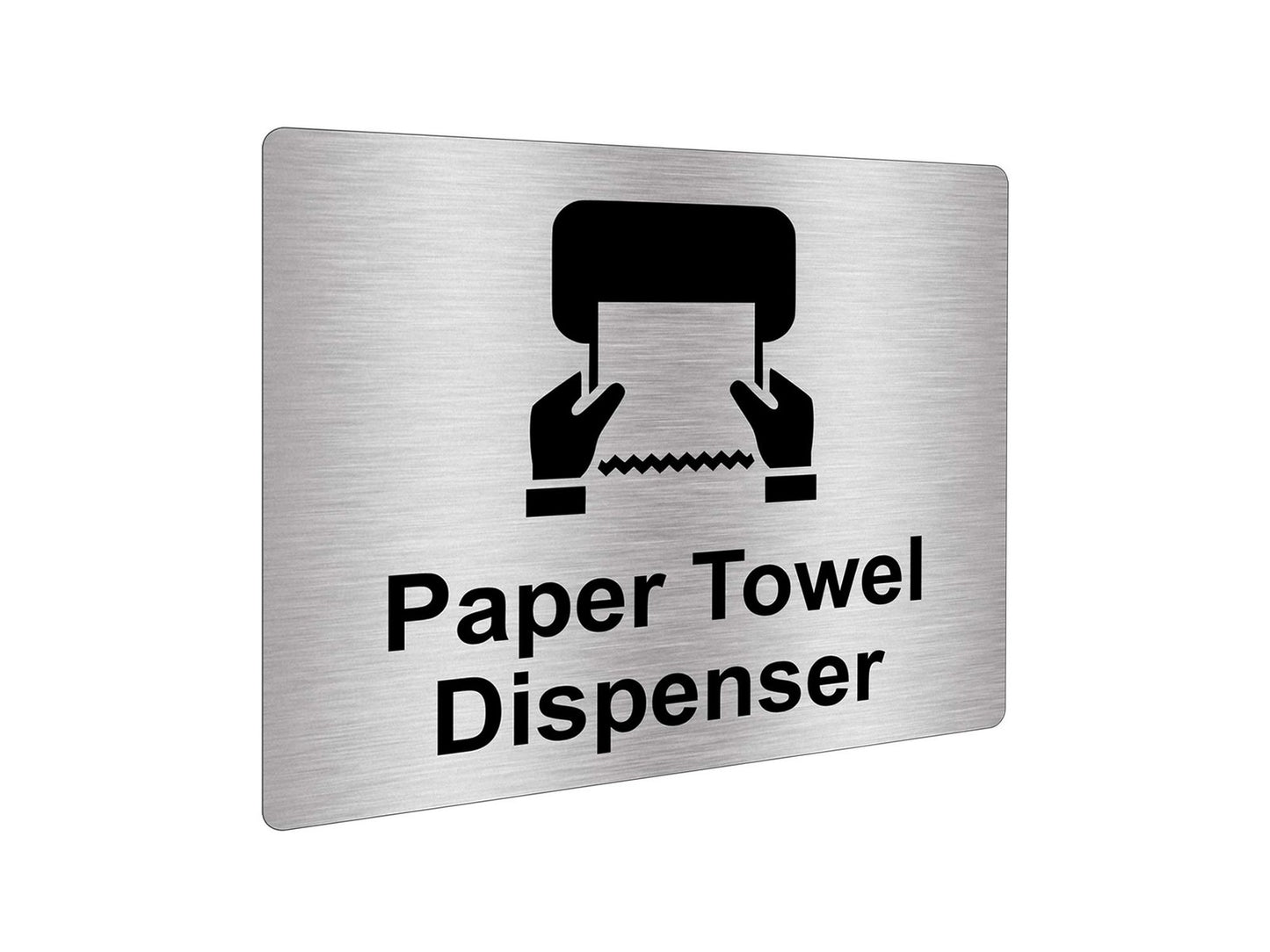 Silver Aluminium Paper Towel Dispenser Sign – Self Adhesive, 115×85 mm – by North By North East – Signs