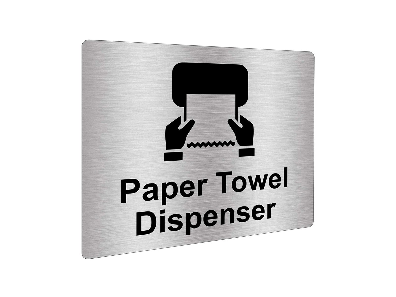 Silver Aluminium Paper Towel Dispenser Sign – Self Adhesive, 115×85 mm – by North By North East – Signs