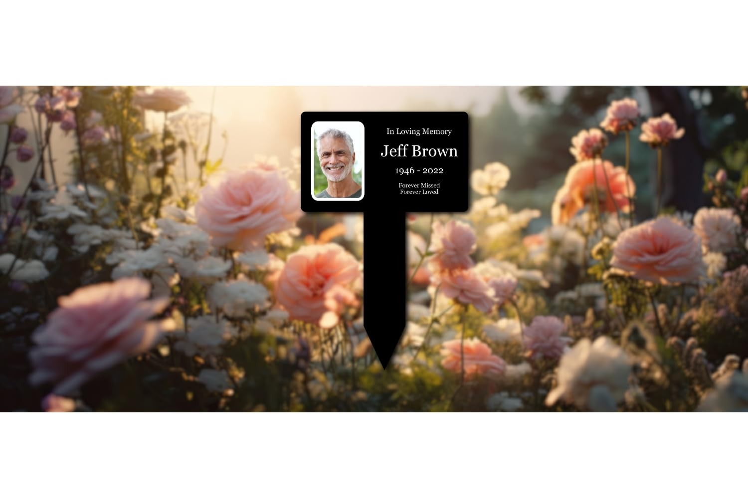 Personalised Black Memorial Plaque — Engraved Acrylic Stake, Weatherproof Garden Tribute (200 × 310 mm) – by North By North East – Plaques & Nameplates