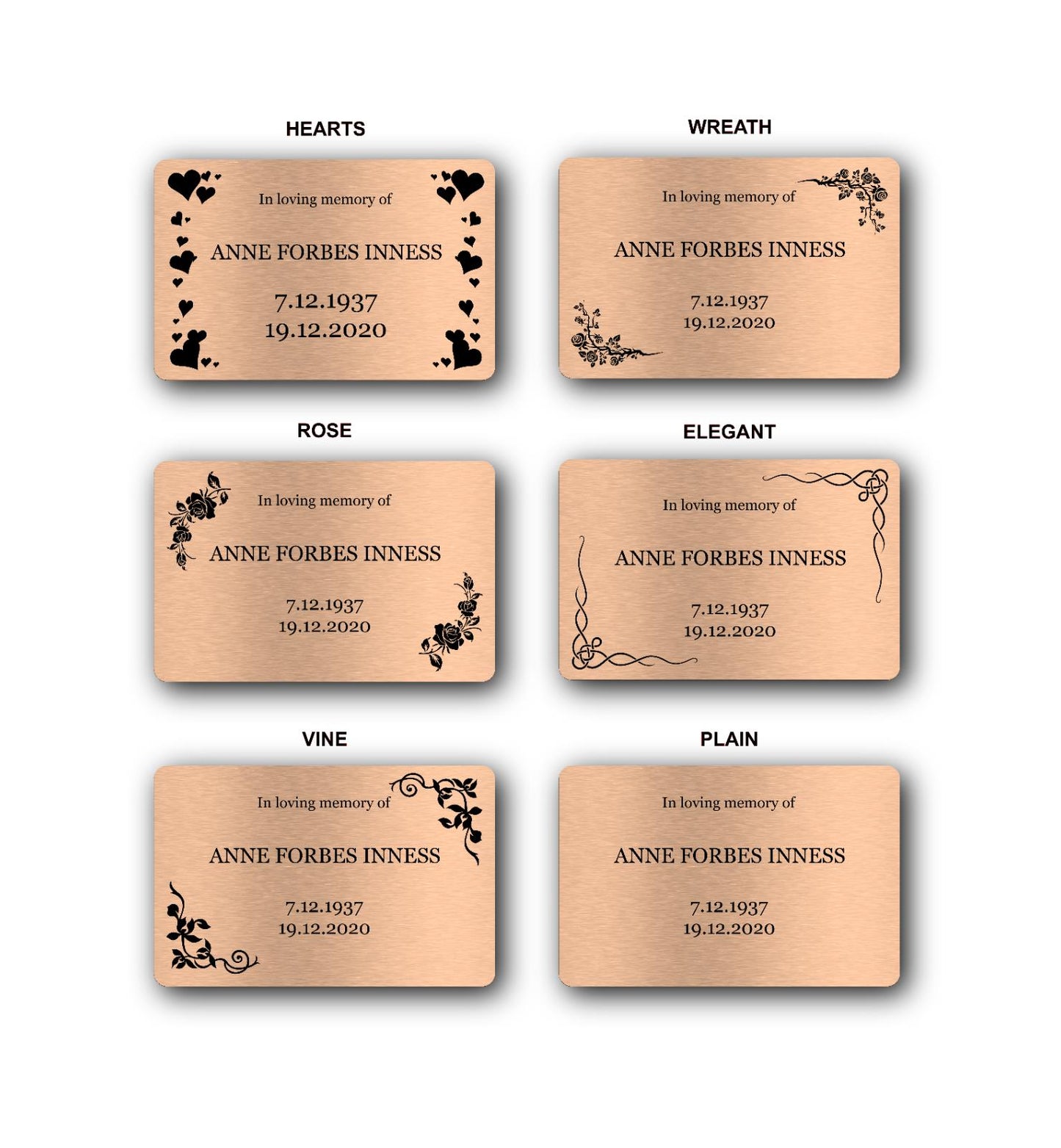 Personalised Gold Memorial Stake – Outdoor Grave Marker, 140×230 mm – by North By North East – Plaques & Nameplates