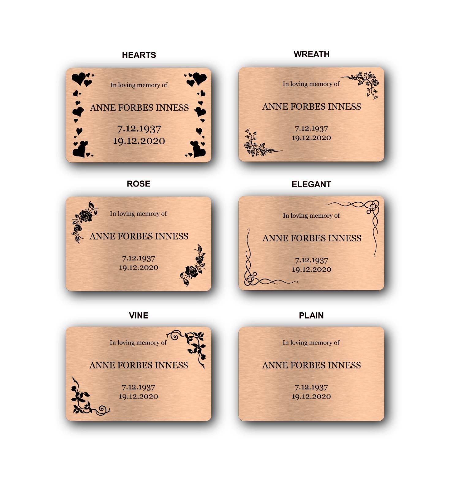 Personalised Gold Memorial Stake – Outdoor Grave Marker, 140×230 mm – by North By North East – Plaques & Nameplates