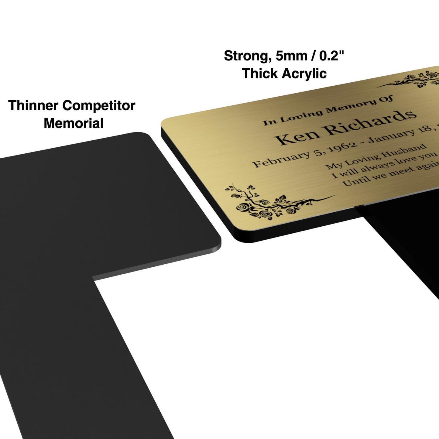 Personalised Gold Memorial Stake – Outdoor Grave Marker, 140×230 mm – by North By North East – Plaques & Nameplates