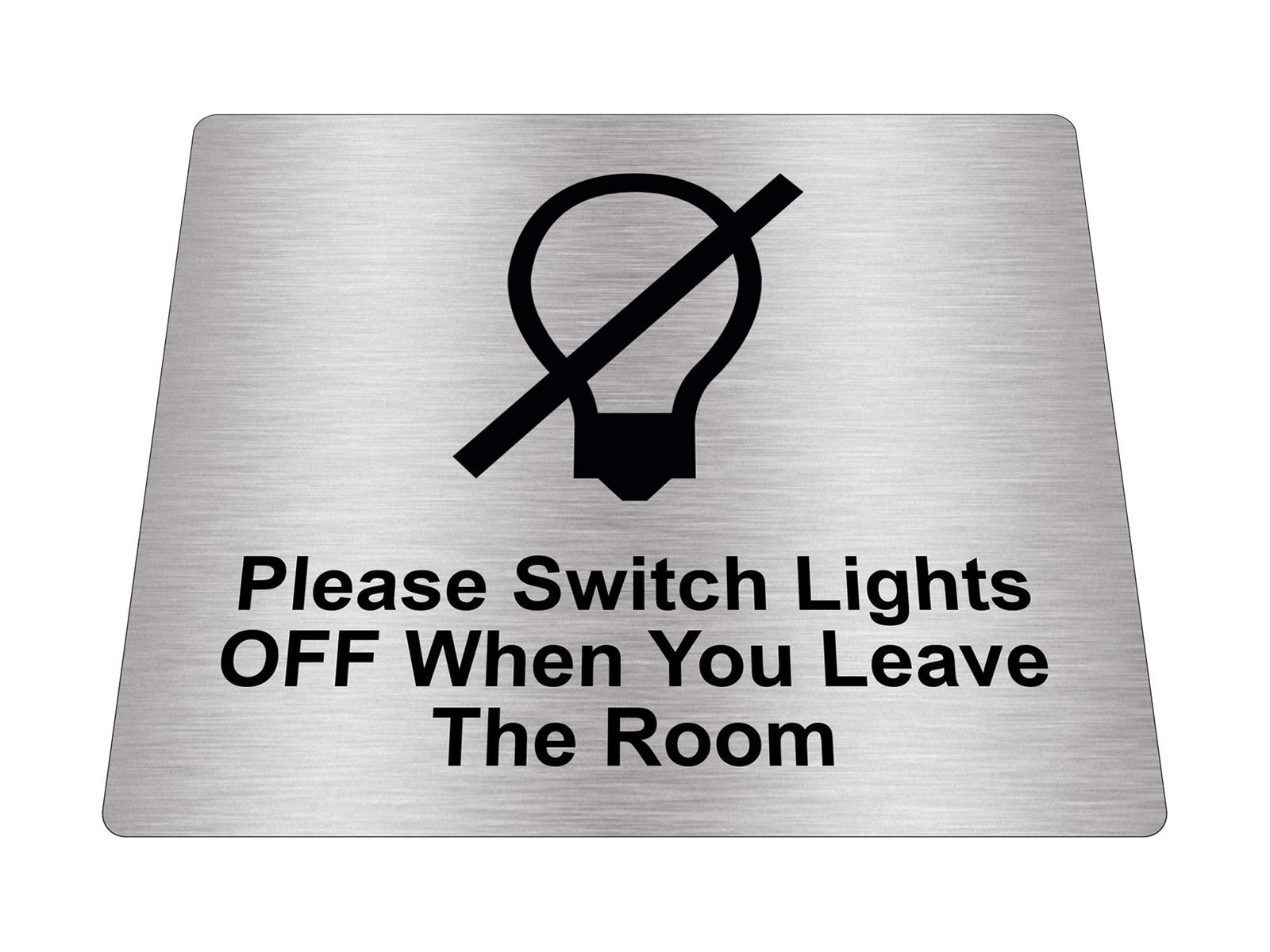 Aluminium Self Adhesive Sign – Please Switch Lights Off When Leaving – 115x85mm – by North By North East – Signs