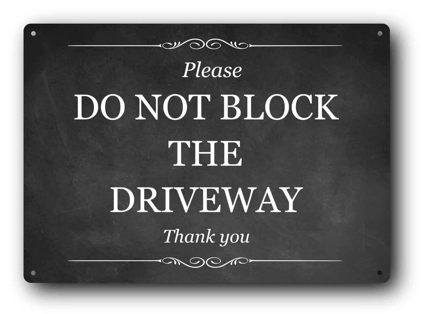 A4 Don’t Block the Driveway Sign – Black Aluminium Composite Outdoor Notice – by North By North East – Parking Signs