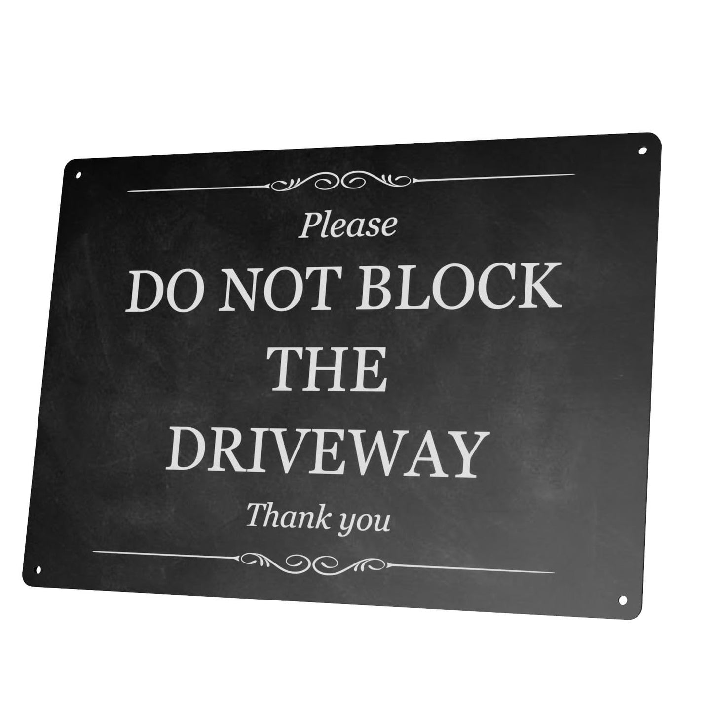 A4 Don’t Block the Driveway Sign – Black Aluminium Composite Outdoor Notice – by North By North East – Parking Signs