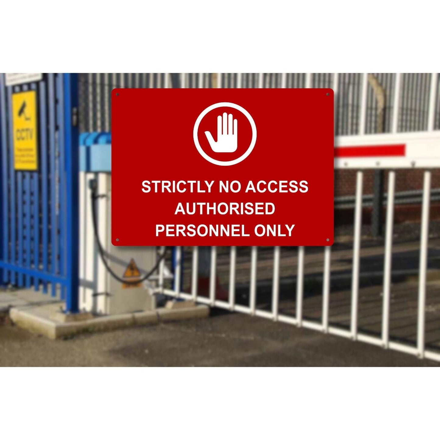 A4 Strictly No Access Sign – Authorised Personnel Only Red Aluminium Composite – by North By North East – Safety & Warning Signs