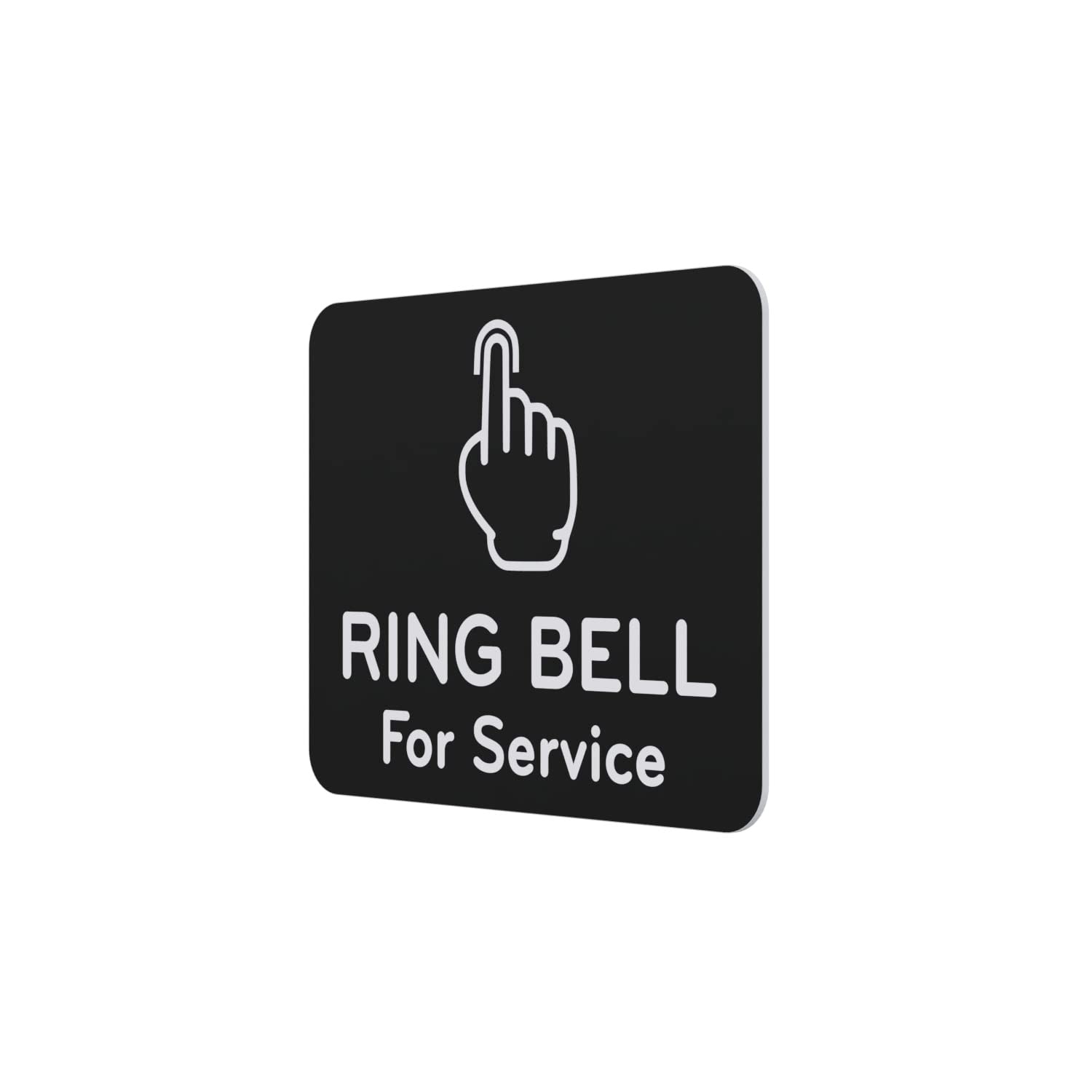 Black Self-Adhesive Ring Bell for Service Sign, 115mm Aluminium, Indoor/Outdoor – by North By North East – Signs