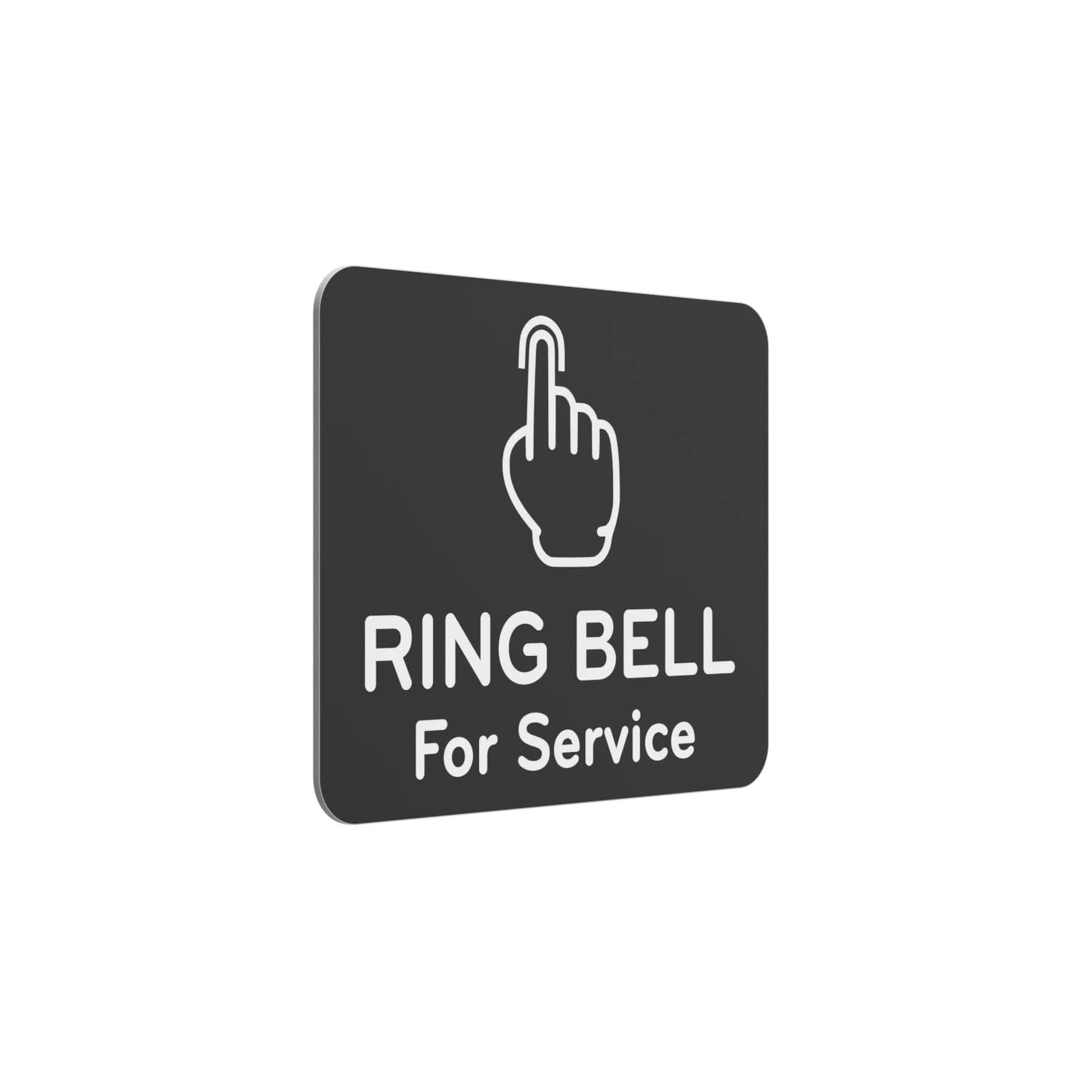 Black Self-Adhesive Ring Bell for Service Sign, 115mm Aluminium, Indoor/Outdoor – by North By North East – Signs