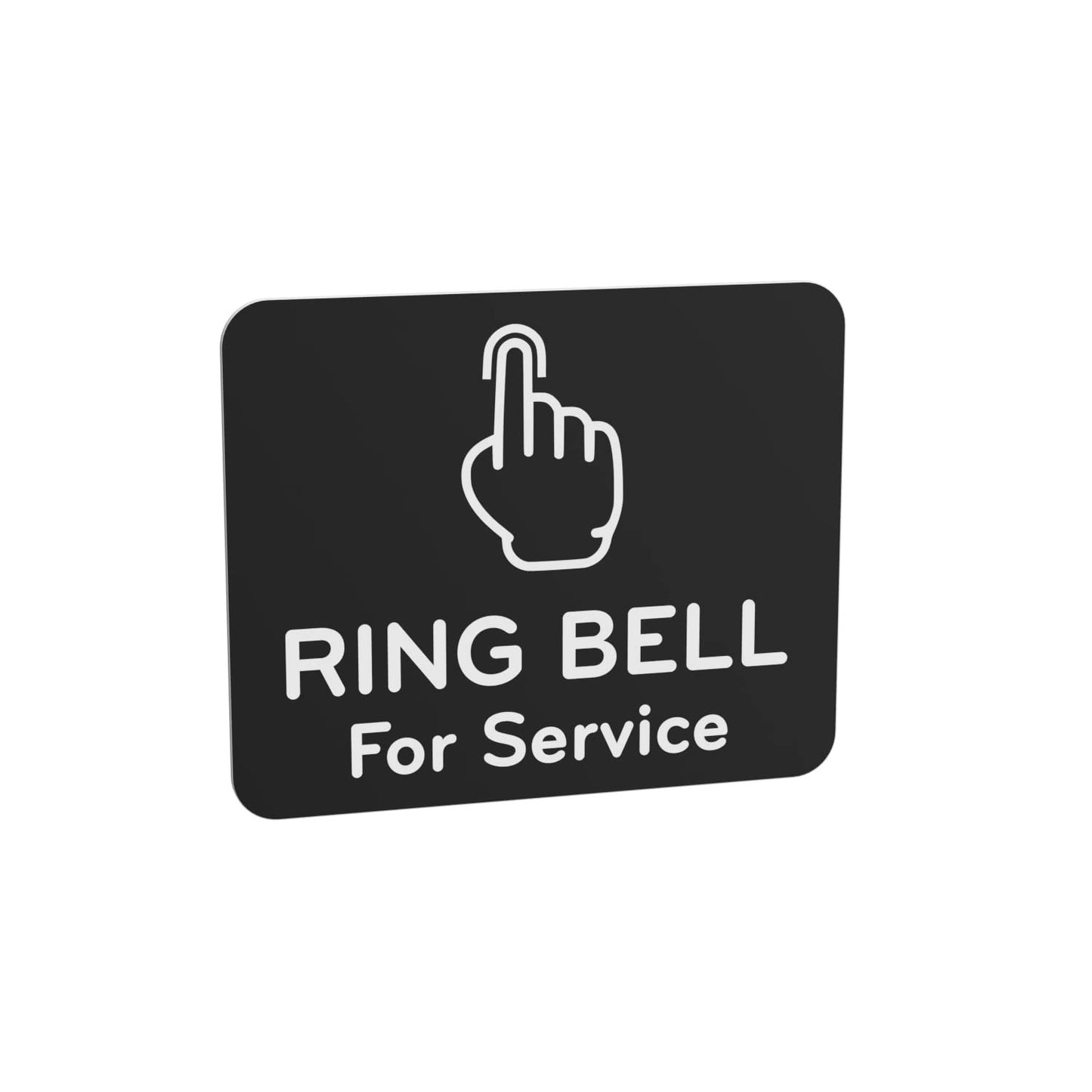 Black Self-Adhesive Ring Bell for Service Sign, 115mm Aluminium, Indoor/Outdoor – by North By North East – Signs