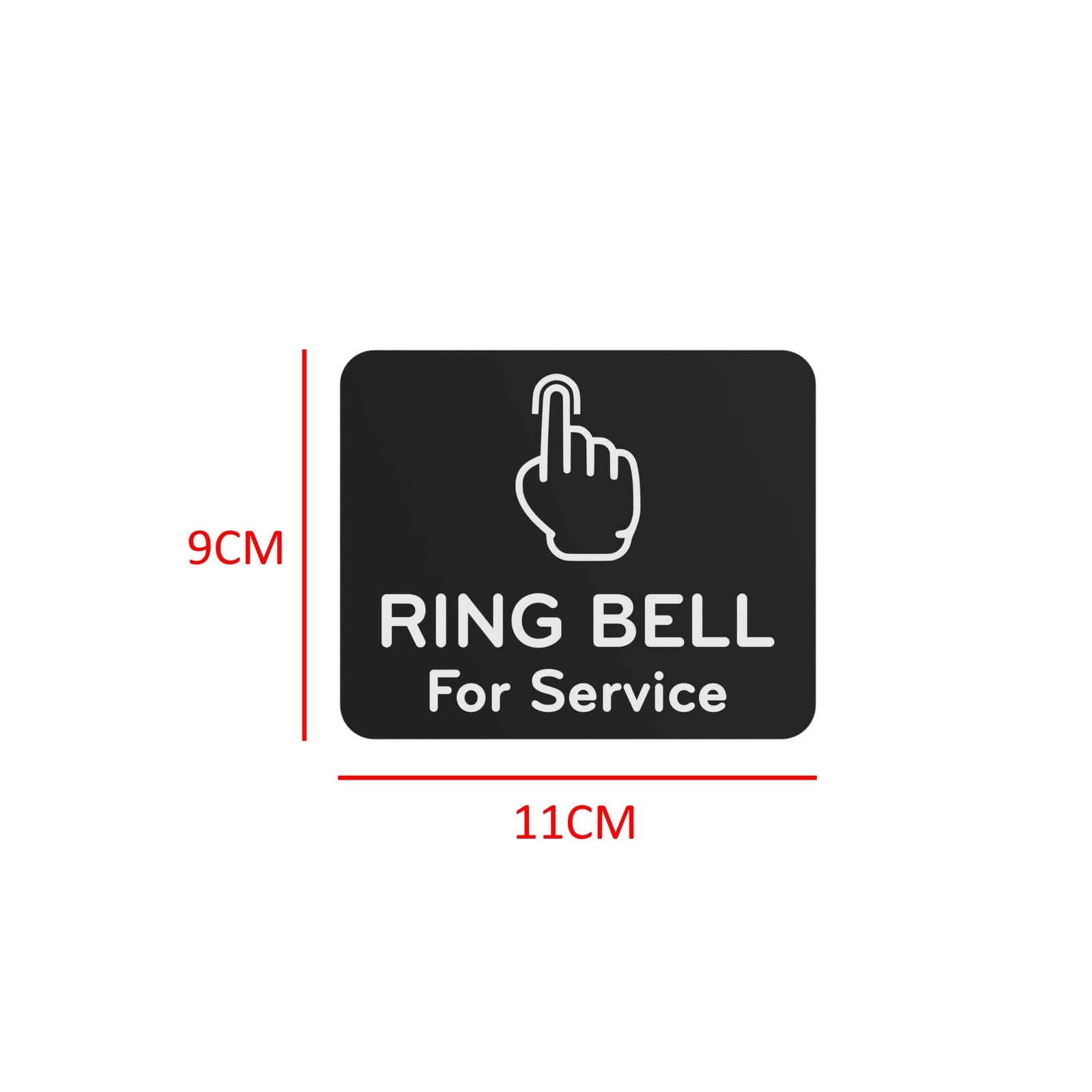 Black Self-Adhesive Ring Bell for Service Sign, 115mm Aluminium, Indoor/Outdoor – by North By North East – Signs