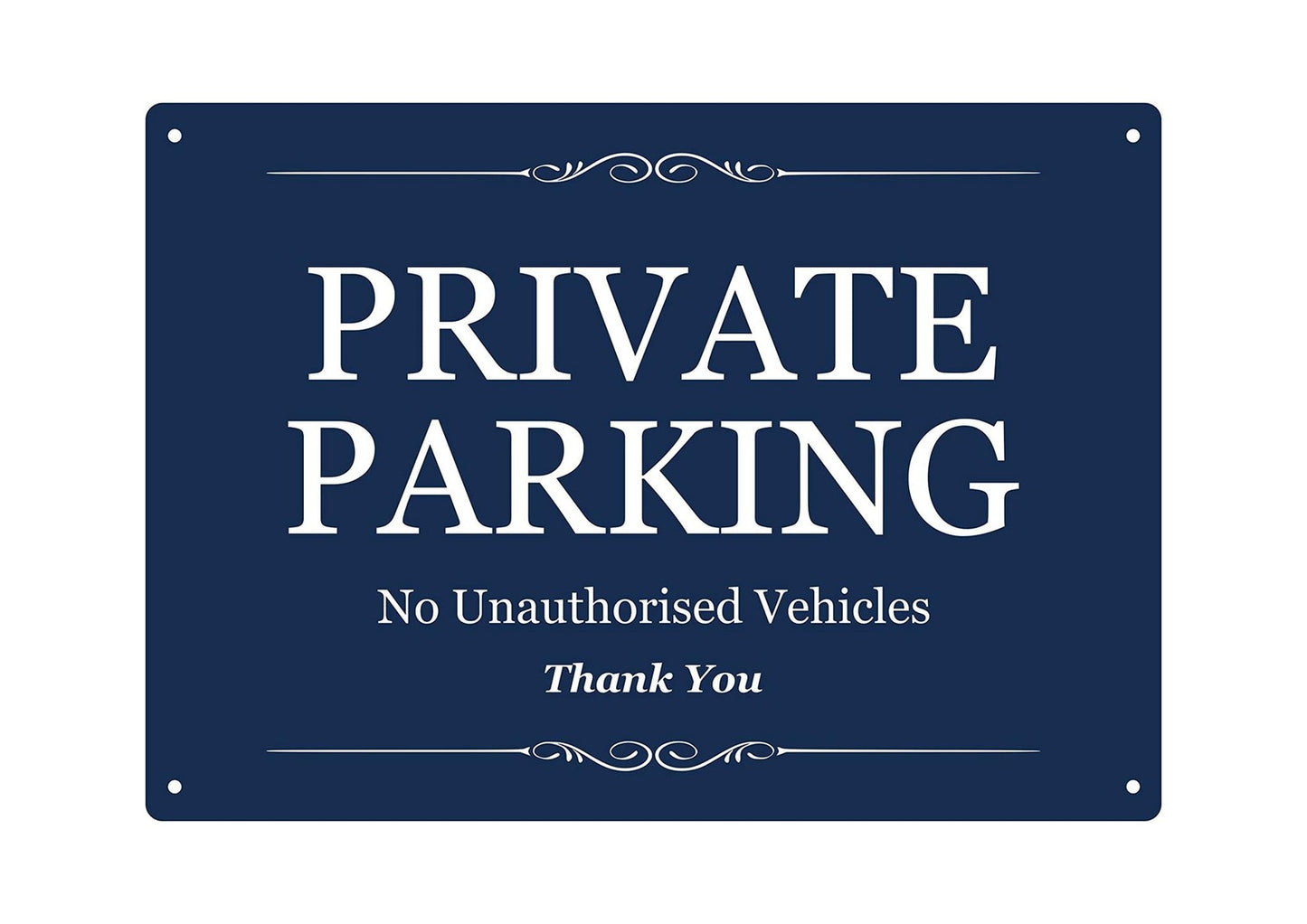 🚗 Blue Private Parking A4 ACM Sign – 4 Screw Holes – No Unauthorised Vehicles – by North By North East – Parking Signs