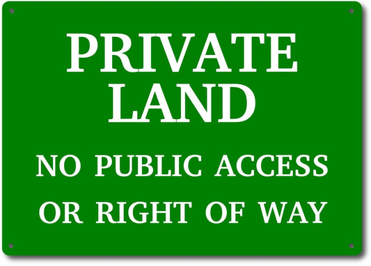 🛑 A4 Green “Private Land – No Public Access” Sign – Outdoor Aluminium Notice – by North By North East – Signs
