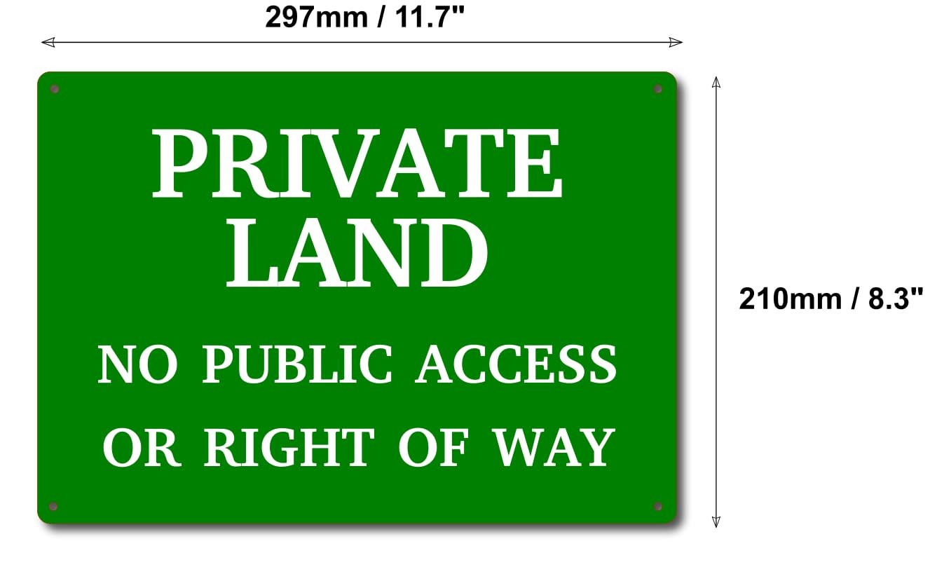🛑 A4 Green “Private Land – No Public Access” Sign – Outdoor Aluminium Notice – by North By North East – Signs