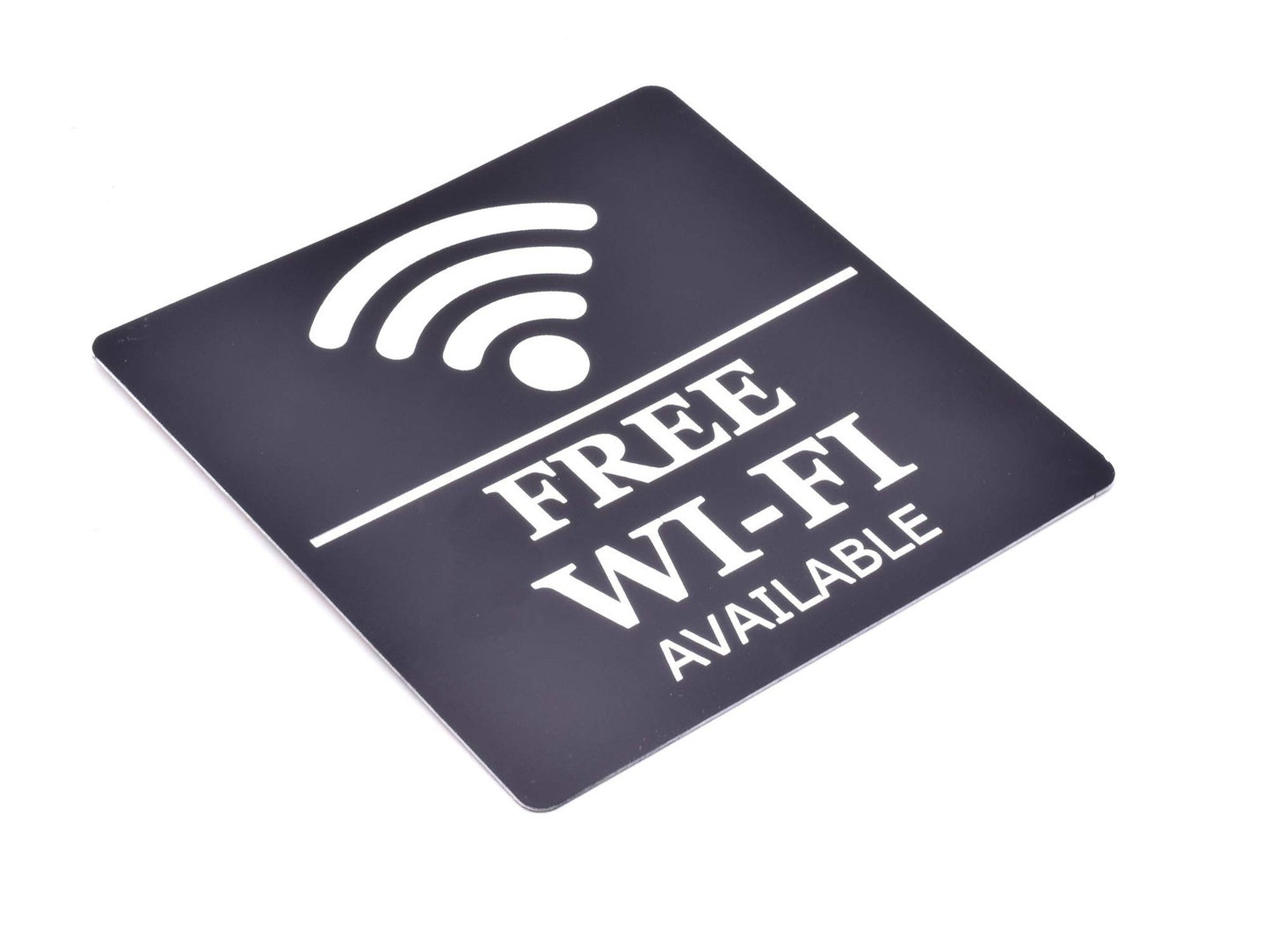 📶 Free WiFi Sign – 145mm Black Self Adhesive HIPS – Indoor/Outdoor – UK Made – by North By North East – Signs