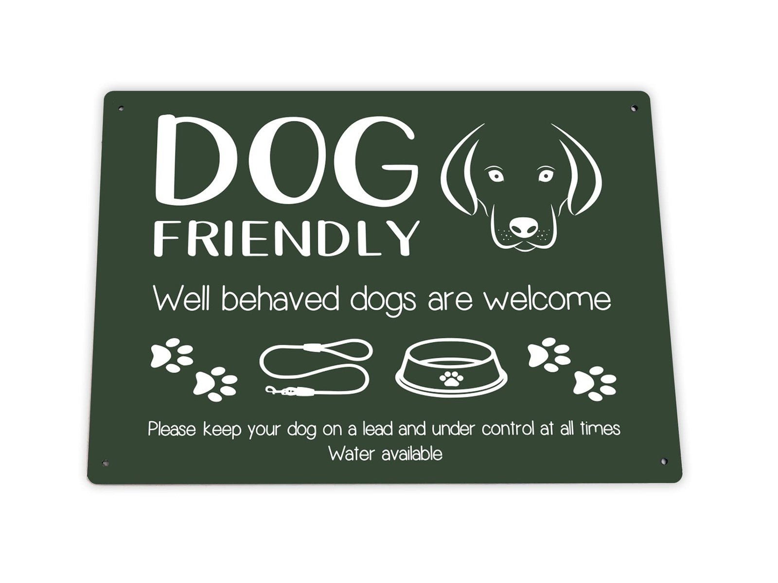 🐾 A4 Green “Dog Friendly” Sign – Outdoor Aluminium Notice for Pubs & Cafés – by North By North East – Signs