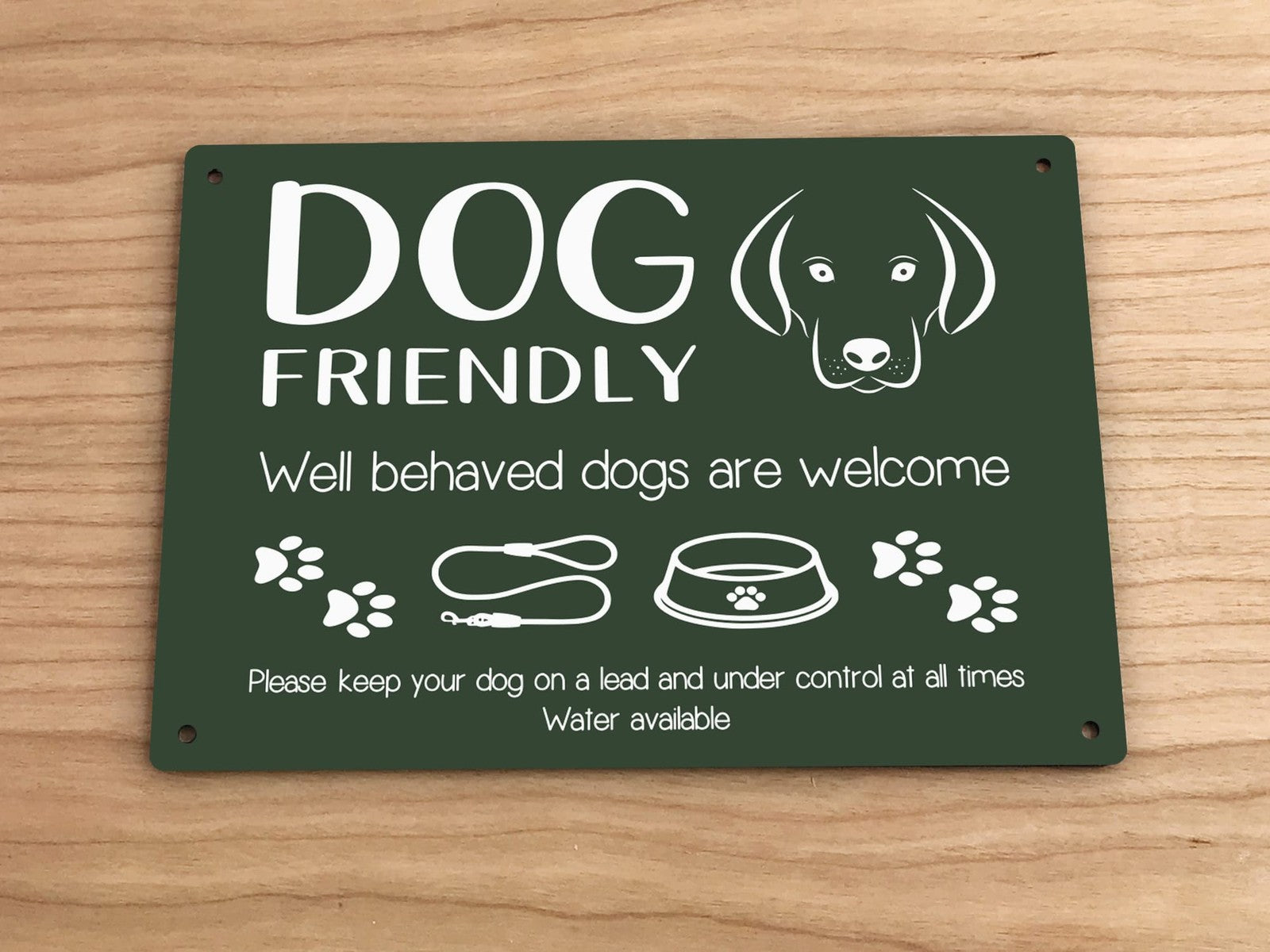 🐾 A4 Green “Dog Friendly” Sign – Outdoor Aluminium Notice for Pubs & Cafés – by North By North East – Signs