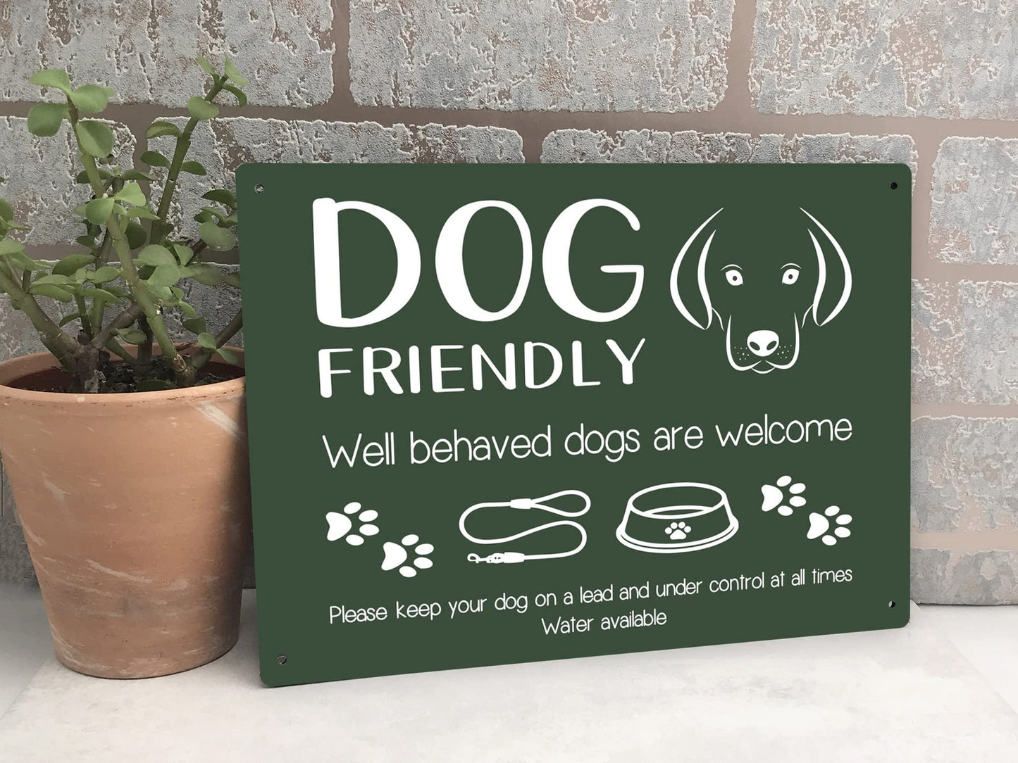 🐾 A4 Green “Dog Friendly” Sign – Outdoor Aluminium Notice for Pubs & Cafés – by North By North East – Signs