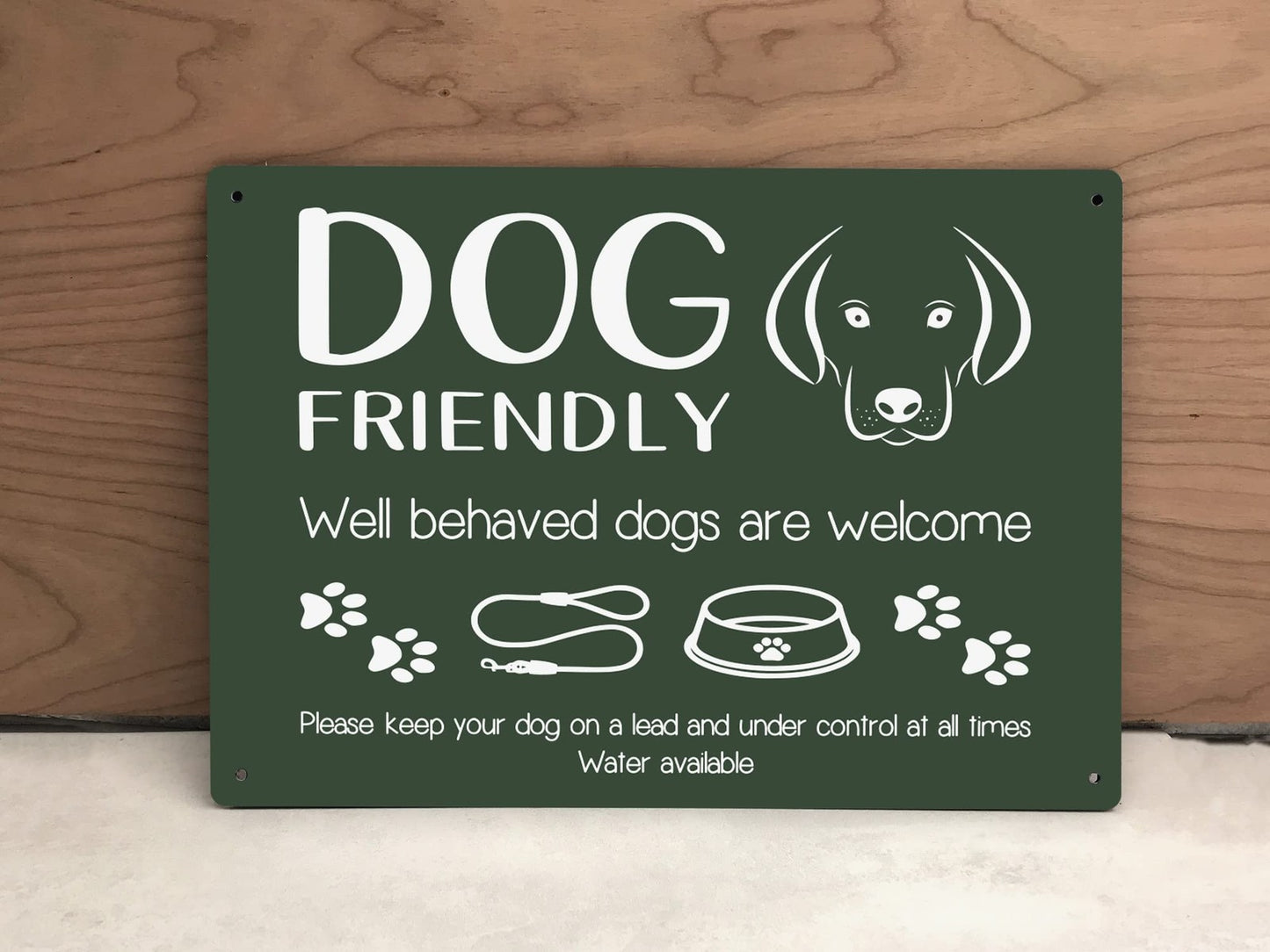 🐾 A4 Green “Dog Friendly” Sign – Outdoor Aluminium Notice for Pubs & Cafés – by North By North East – Signs