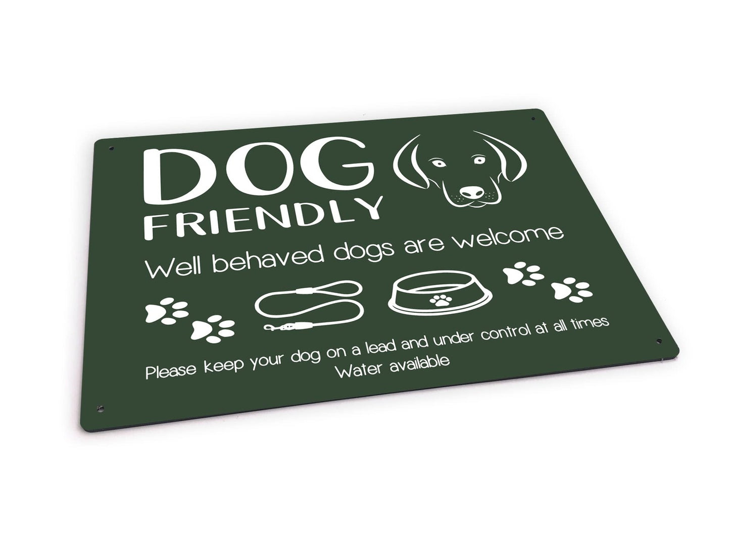 🐾 A4 Green “Dog Friendly” Sign – Outdoor Aluminium Notice for Pubs & Cafés – by North By North East – Signs