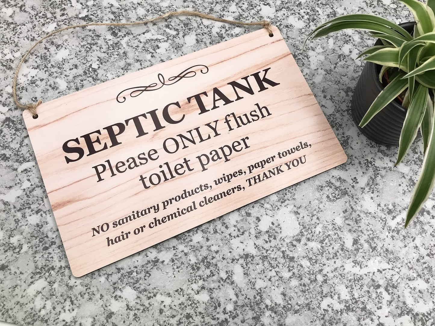 🚽 Septic Tank Toilet Sign – Flush Paper Only – 200x125mm Black Aluminium – UK – by North By North East – Toilet & Bathroom Signs