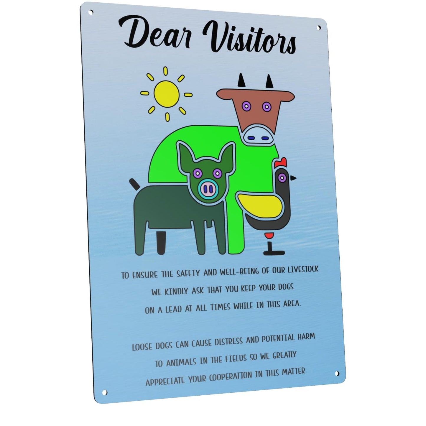 A4 Keep Dogs On Lead Sign – Aluminium Composite – Farm & Livestock Safety Notice – by North By North East – Safety & Warning Signs
