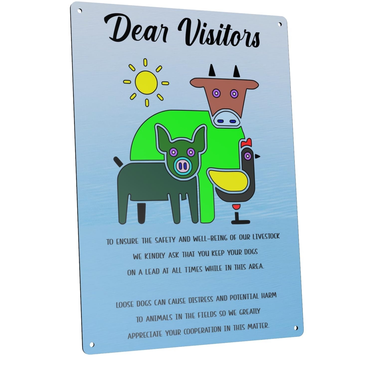 A4 Keep Dogs On Lead Sign – Aluminium Composite – Farm & Livestock Safety Notice – by North By North East – Safety & Warning Signs