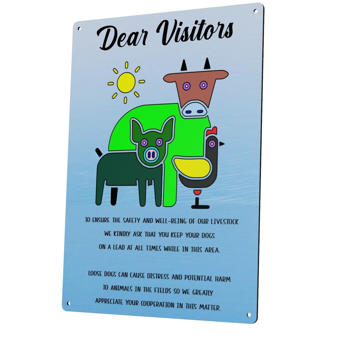 A4 Keep Dogs On Lead Sign – Aluminium Composite – Farm & Livestock Safety Notice – by North By North East – Safety & Warning Signs