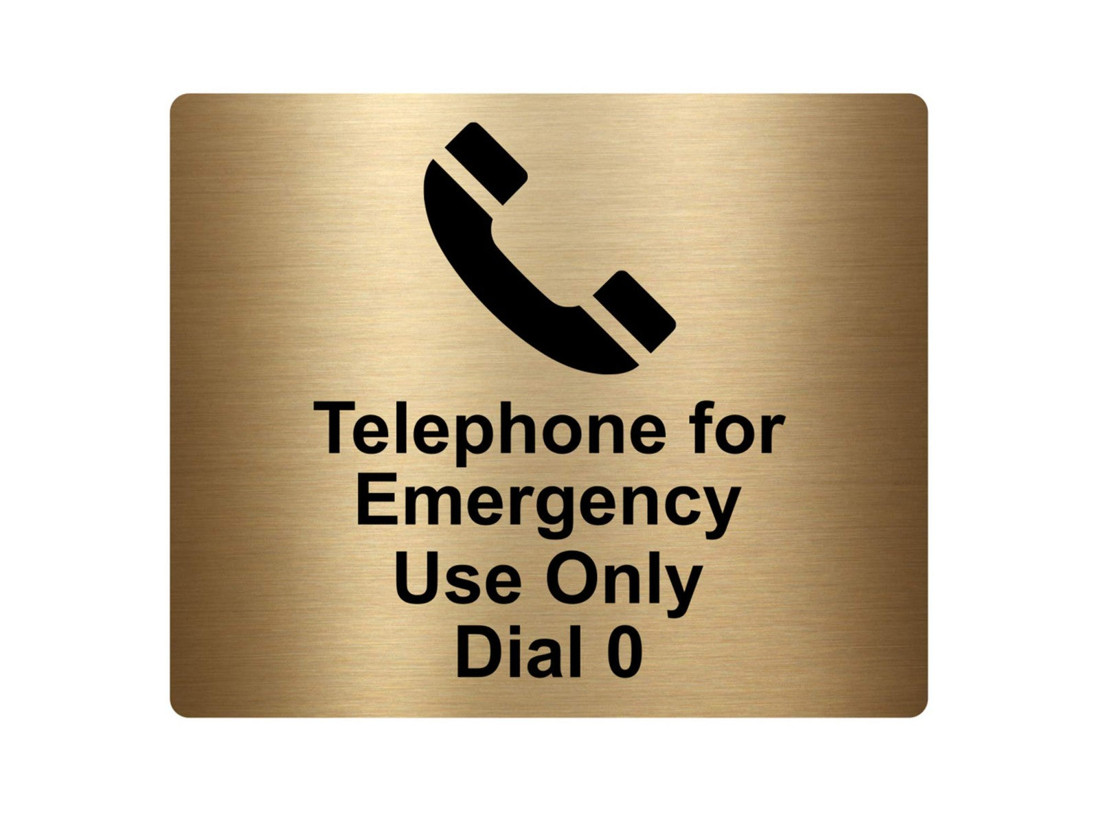 ☎ Emergency Telephone Use Only Sign – Gold ACM 115x85mm Self Adhesive – UK – by North By North East – Signs