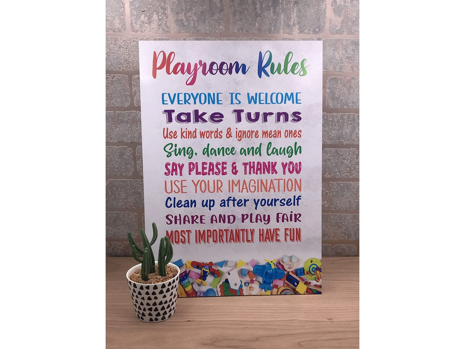 Colourful “Playroom Rules” Safety Sign – A4 ACM 297×210 mm with 4 Screw Holes – by North By North East – Safety & Warning Signs