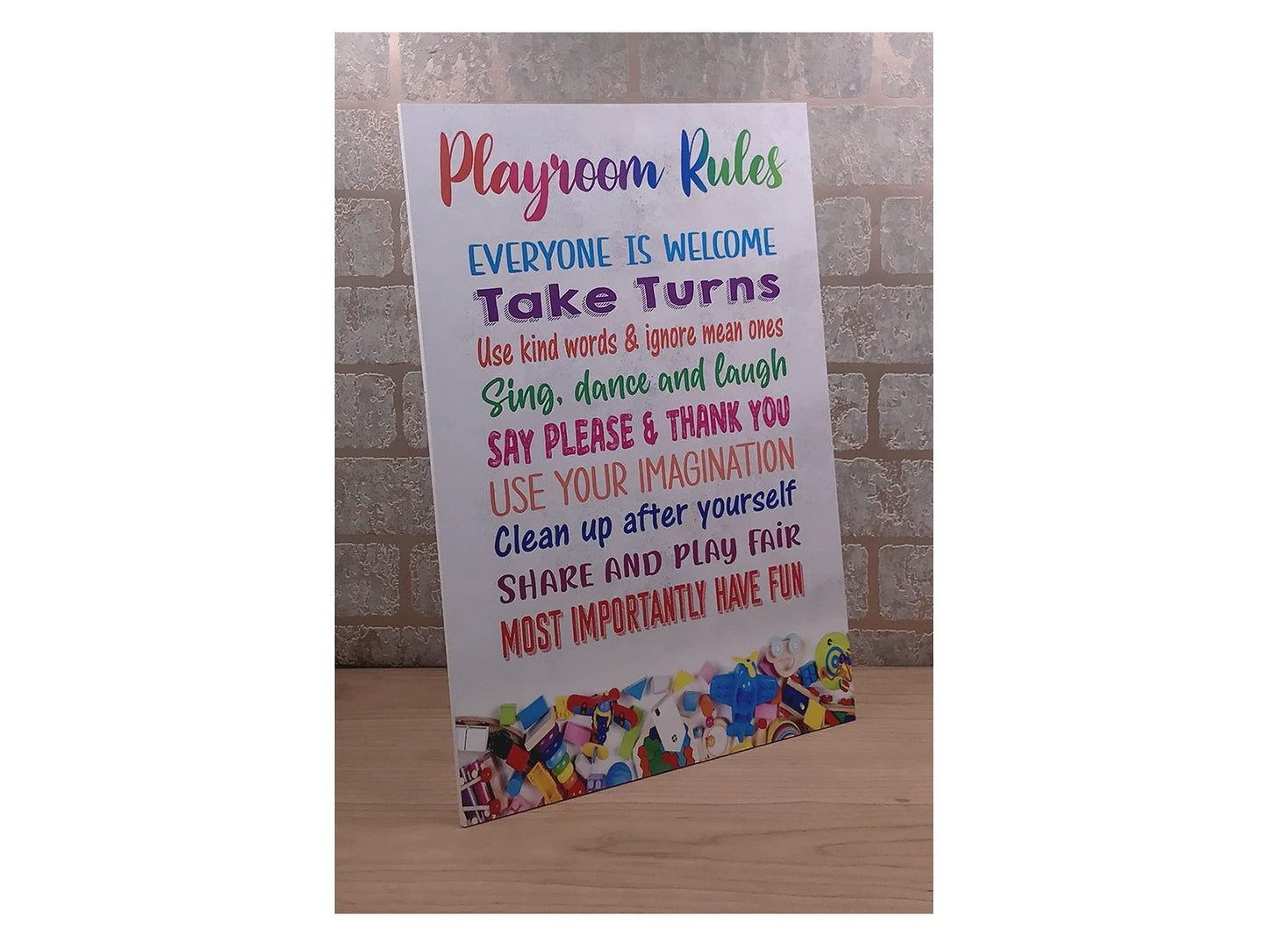 Colourful “Playroom Rules” Safety Sign – A4 ACM 297×210 mm with 4 Screw Holes – by North By North East – Safety & Warning Signs
