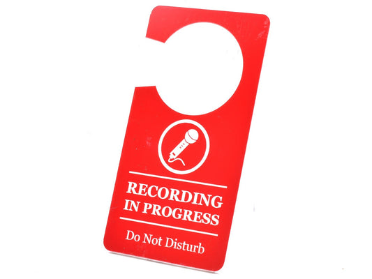 🔴 Red “Recording in Progress – Do Not Disturb” Door Hanger Sign – Studio Use – by North By North East – Signs