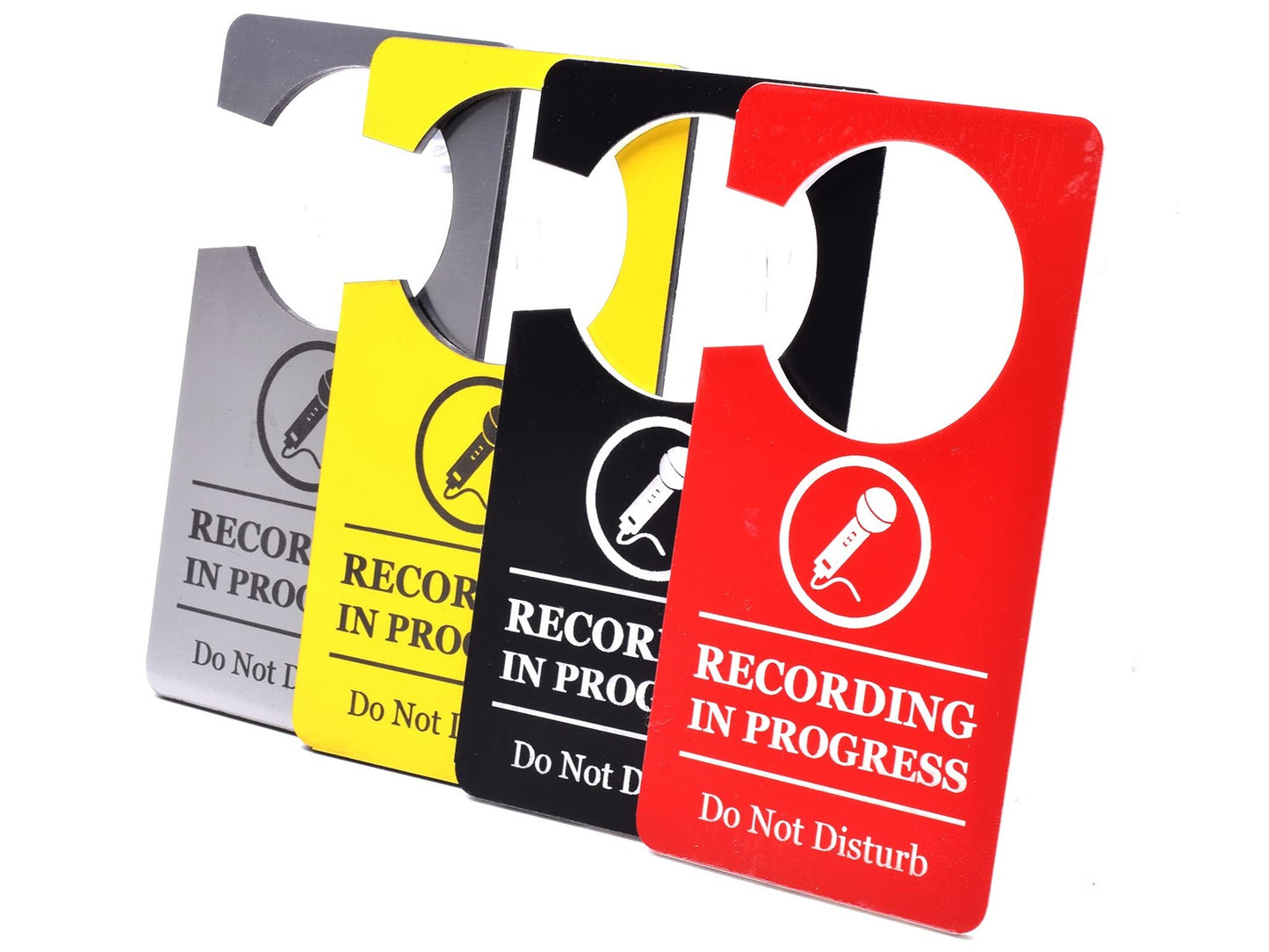 🔴 Red “Recording in Progress – Do Not Disturb” Door Hanger Sign – Studio Use