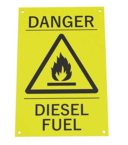 Warnschild mit Aufschrift "Danger Diesel Fuel Driver", Gelb und Schwarz – by North By North East – Safety & Warning Signs