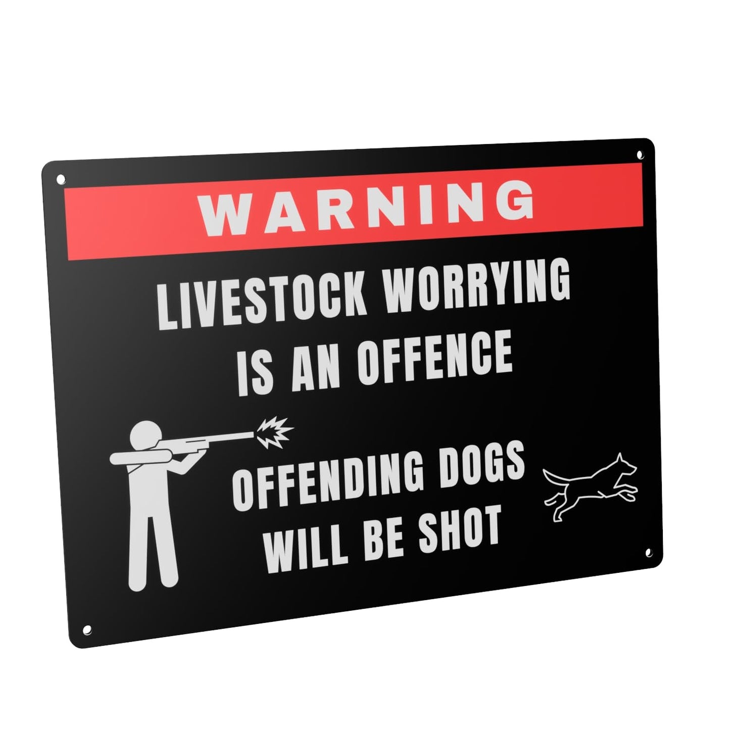 A4 Livestock Protection Sign – Dog Control Warning – Black & Red Outdoor Notice – by North By North East – Safety & Warning Signs