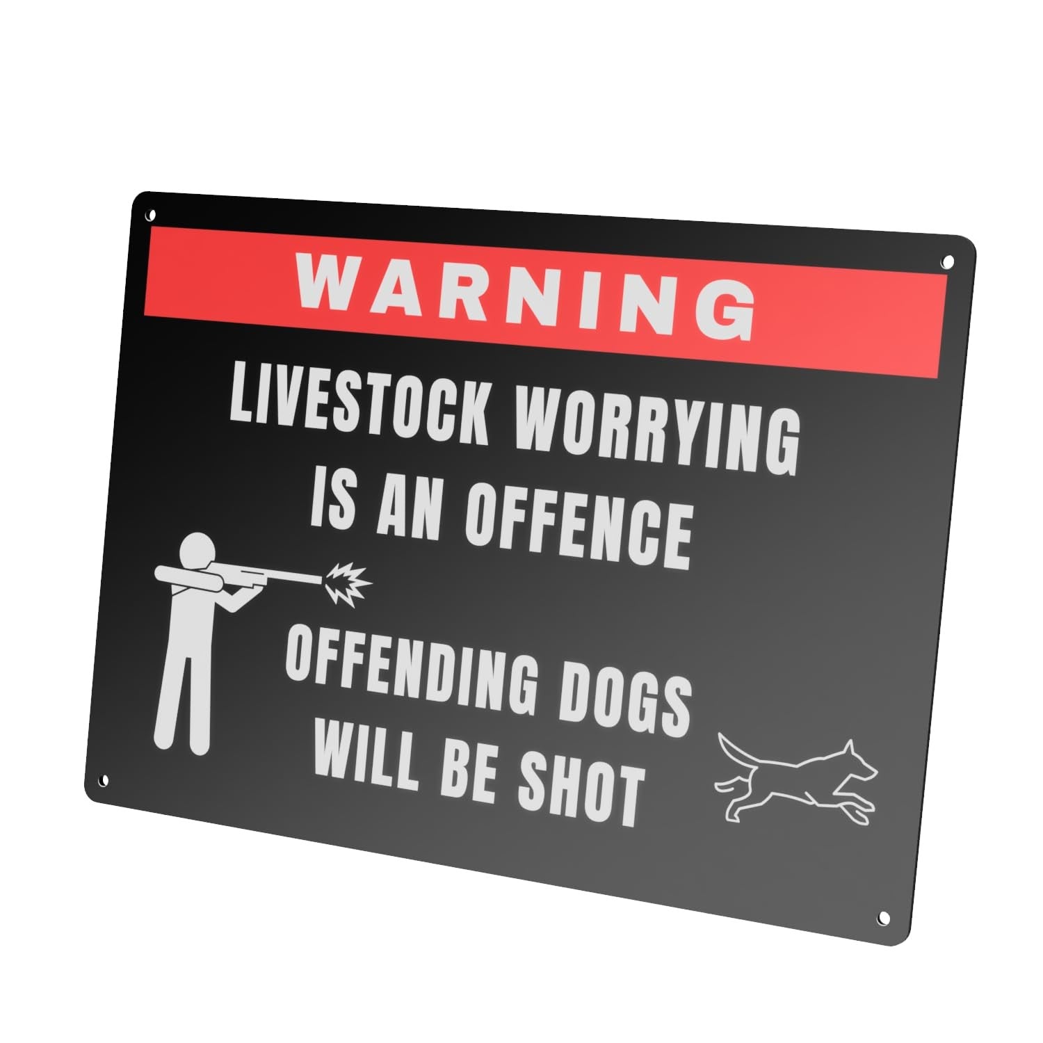 A4 Livestock Protection Sign – Dog Control Warning – Black & Red Outdoor Notice – by North By North East – Safety & Warning Signs