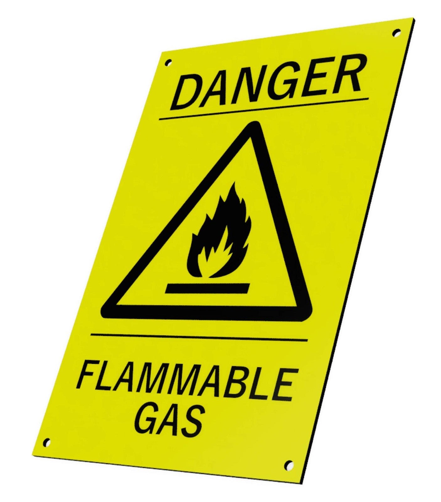 Warnschild High Visibility Danger Flammable Gas, Gelb/Schwarz – by North By North East – Safety & Warning Signs