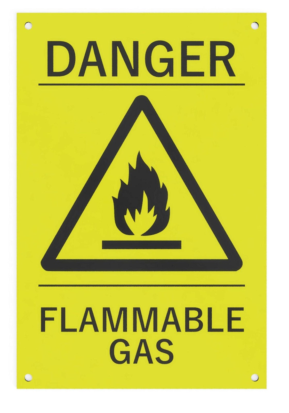 Warnschild High Visibility Danger Flammable Gas, Gelb/Schwarz – by North By North East – Safety & Warning Signs