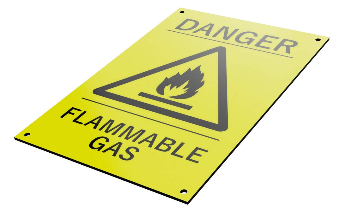 Warnschild High Visibility Danger Flammable Gas, Gelb/Schwarz – by North By North East – Safety & Warning Signs