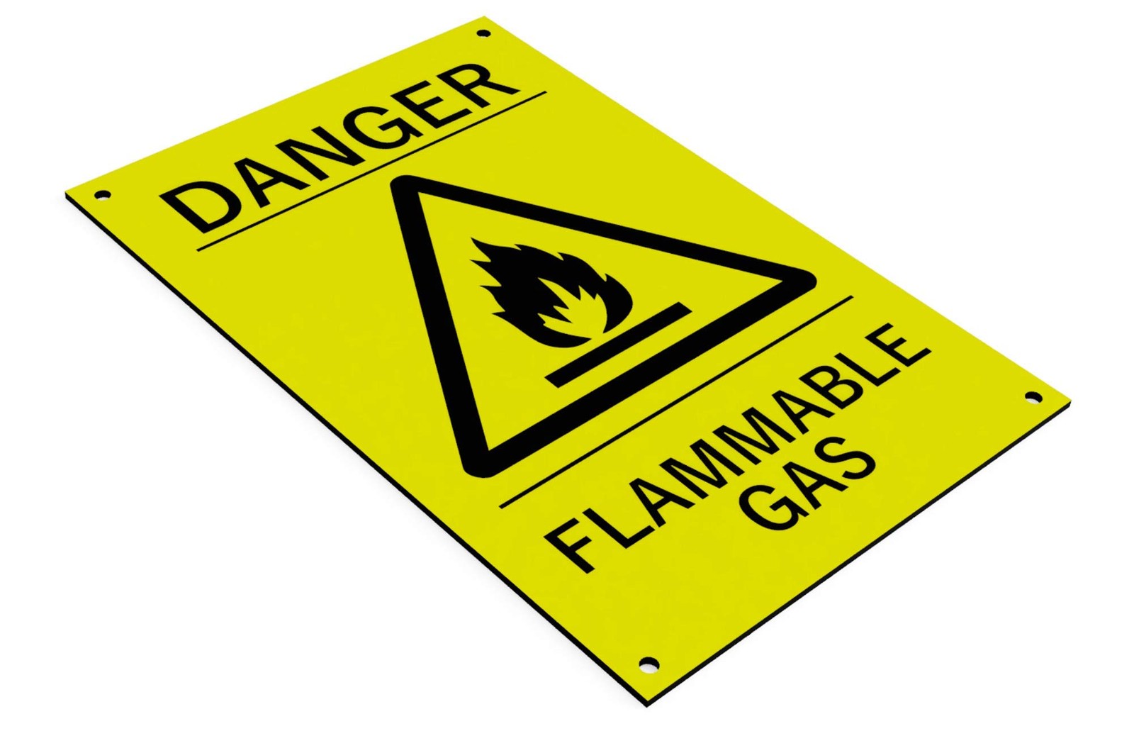Warnschild High Visibility Danger Flammable Gas, Gelb/Schwarz – by North By North East – Safety & Warning Signs