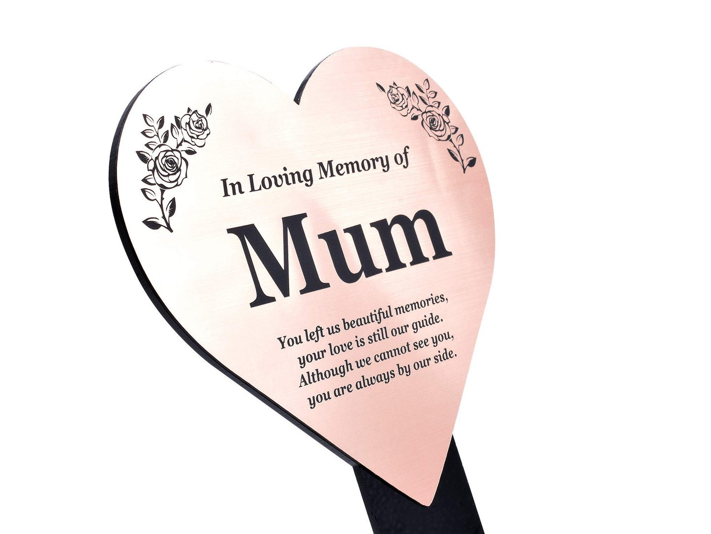 In Loving Memory Mum Memorial Stake – Copper Aluminium Plaque on Acrylic Stake U – by North By North East – Safety & Warning Signs