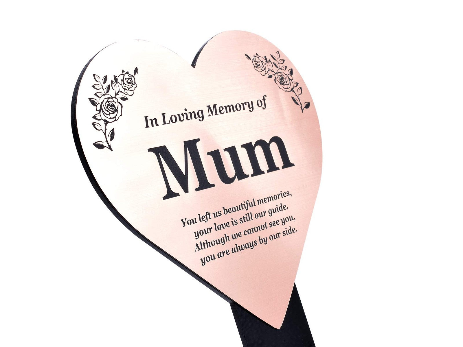 In Loving Memory Mum Memorial Stake – Copper Aluminium Plaque on Acrylic Stake U – by North By North East – Safety & Warning Signs
