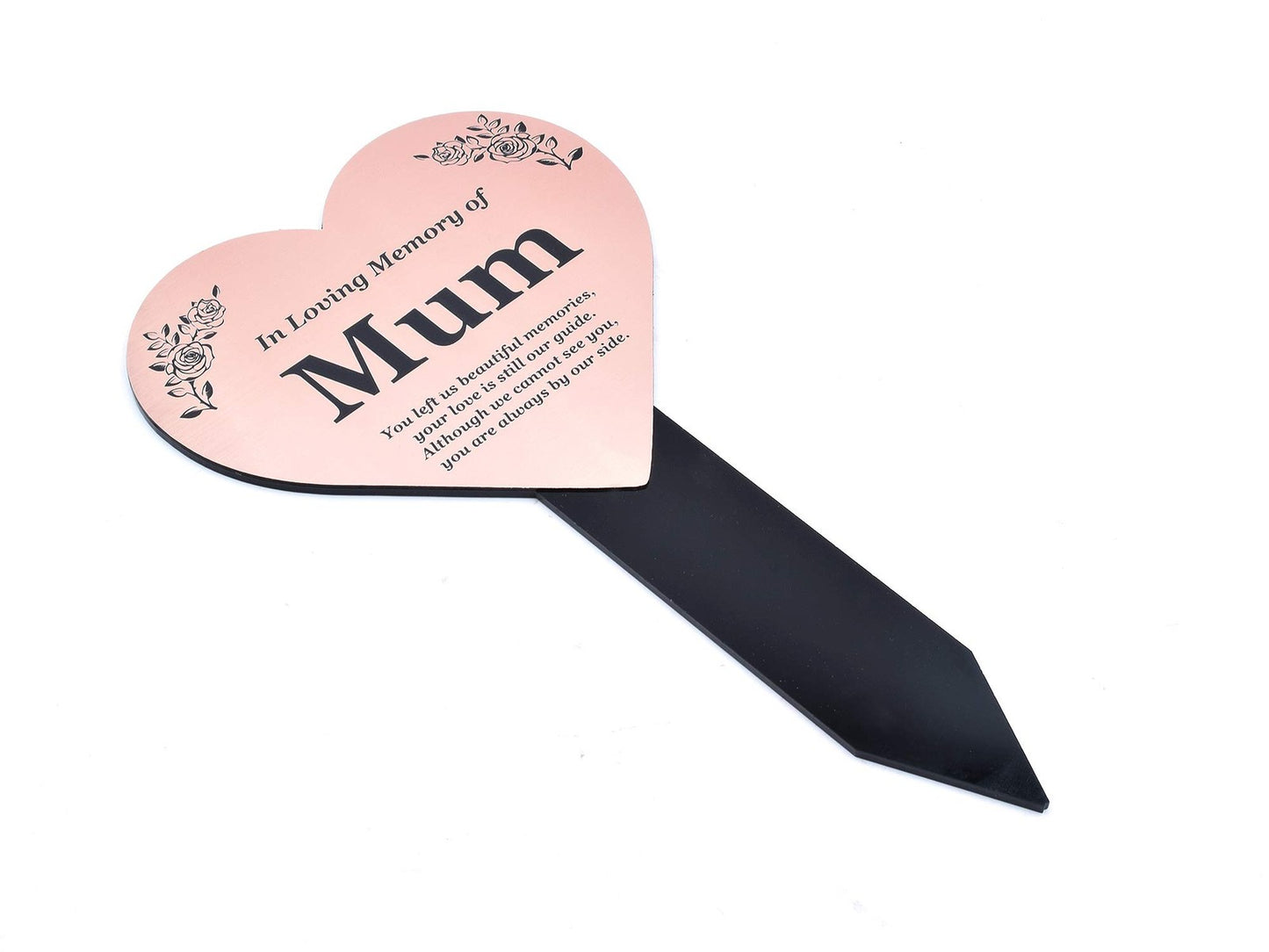 In Loving Memory Mum Memorial Stake – Copper Aluminium Plaque on Acrylic Stake U – by North By North East – Safety & Warning Signs