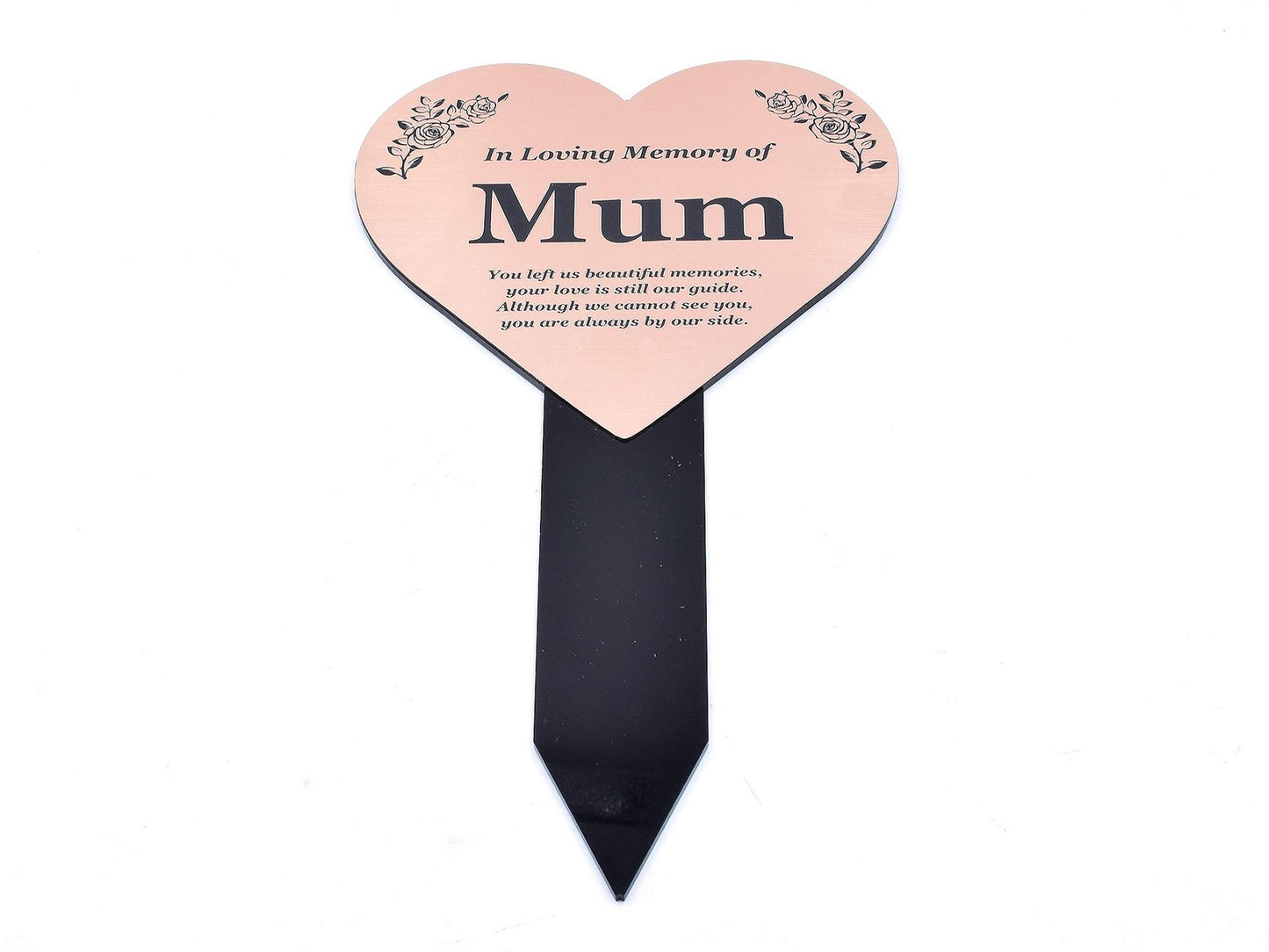 In Loving Memory Mum Memorial Stake – Copper Aluminium Plaque on Acrylic Stake U – by North By North East – Safety & Warning Signs