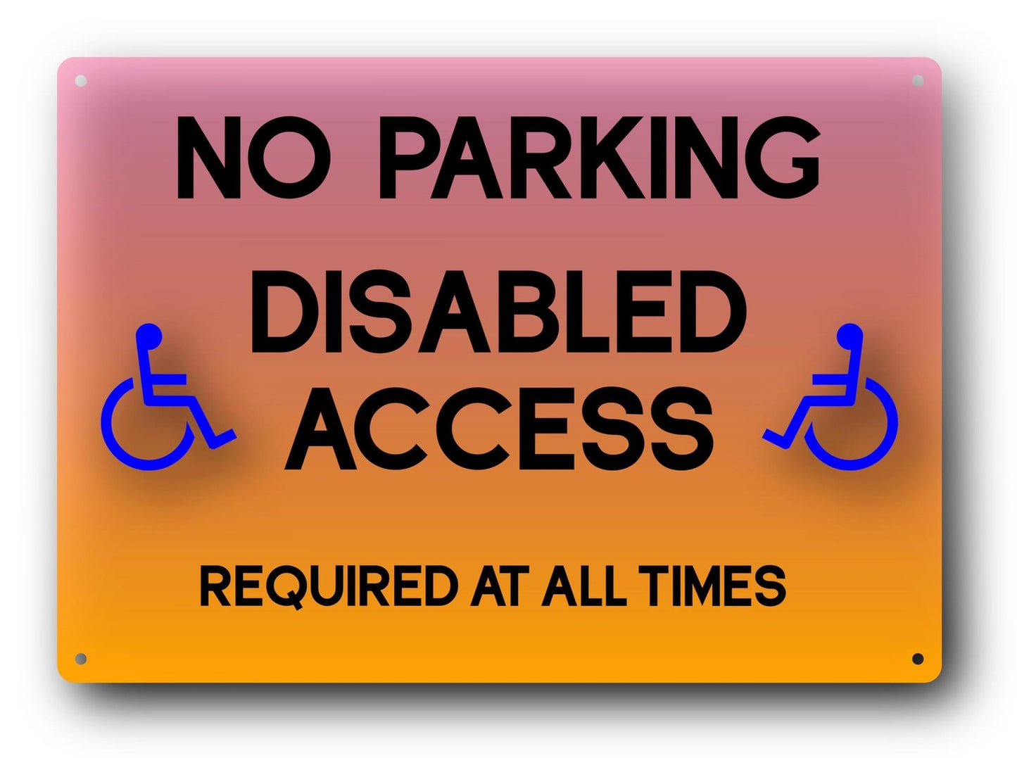 A4 Disabled Access No Parking Sign – Orange Aluminium Composite Outdoor Notice – by North By North East – Parking Signs