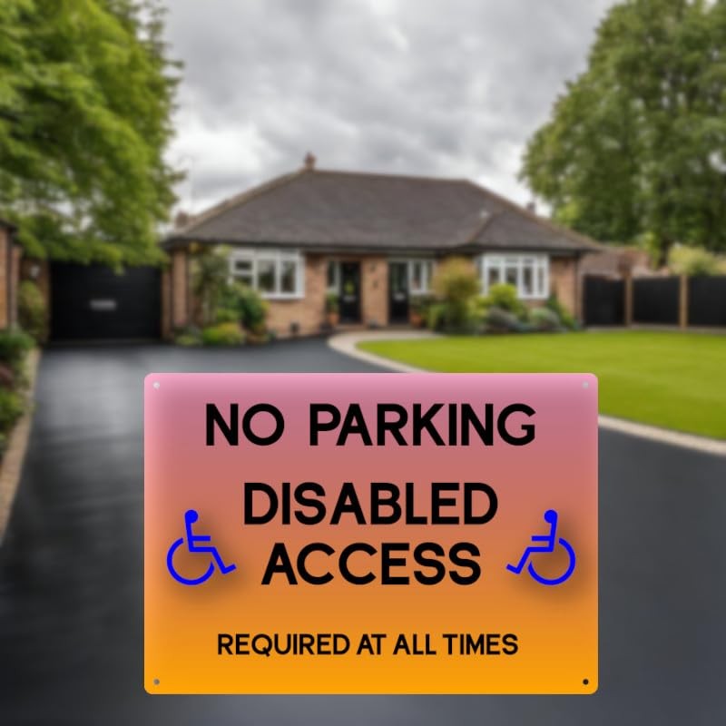 A4 Disabled Access No Parking Sign – Orange Aluminium Composite Outdoor Notice – by North By North East – Parking Signs