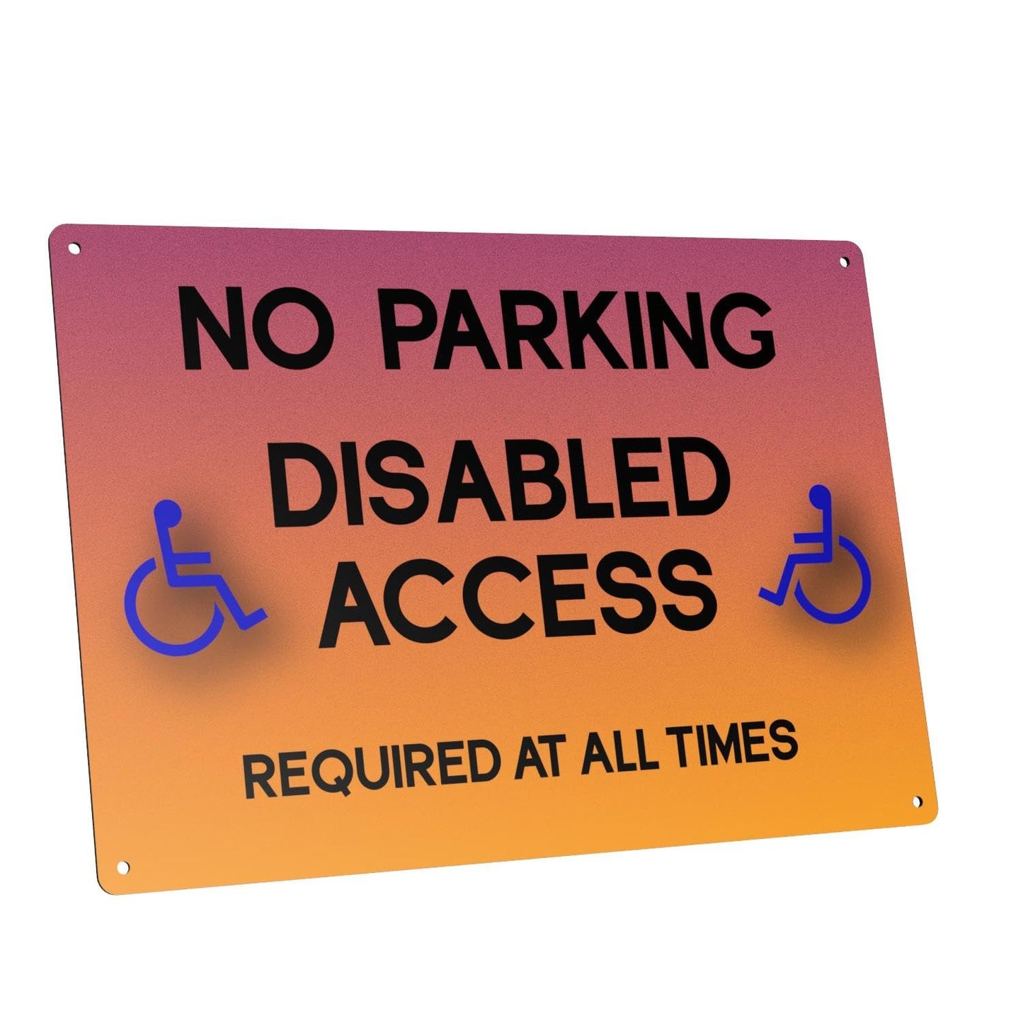 A4 Disabled Access No Parking Sign – Orange Aluminium Composite Outdoor Notice – by North By North East – Parking Signs