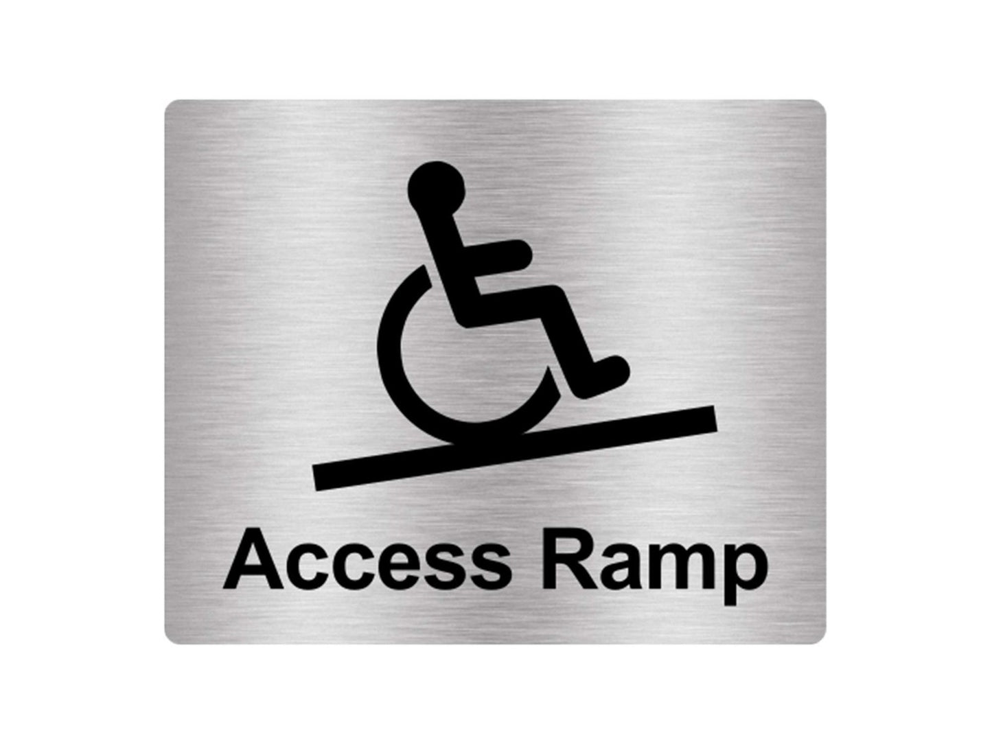Access Ramp Sign – 120 × 100 mm (12×10 cm) Aluminium Emergency Notice – UK Made – by North By North East – Signs