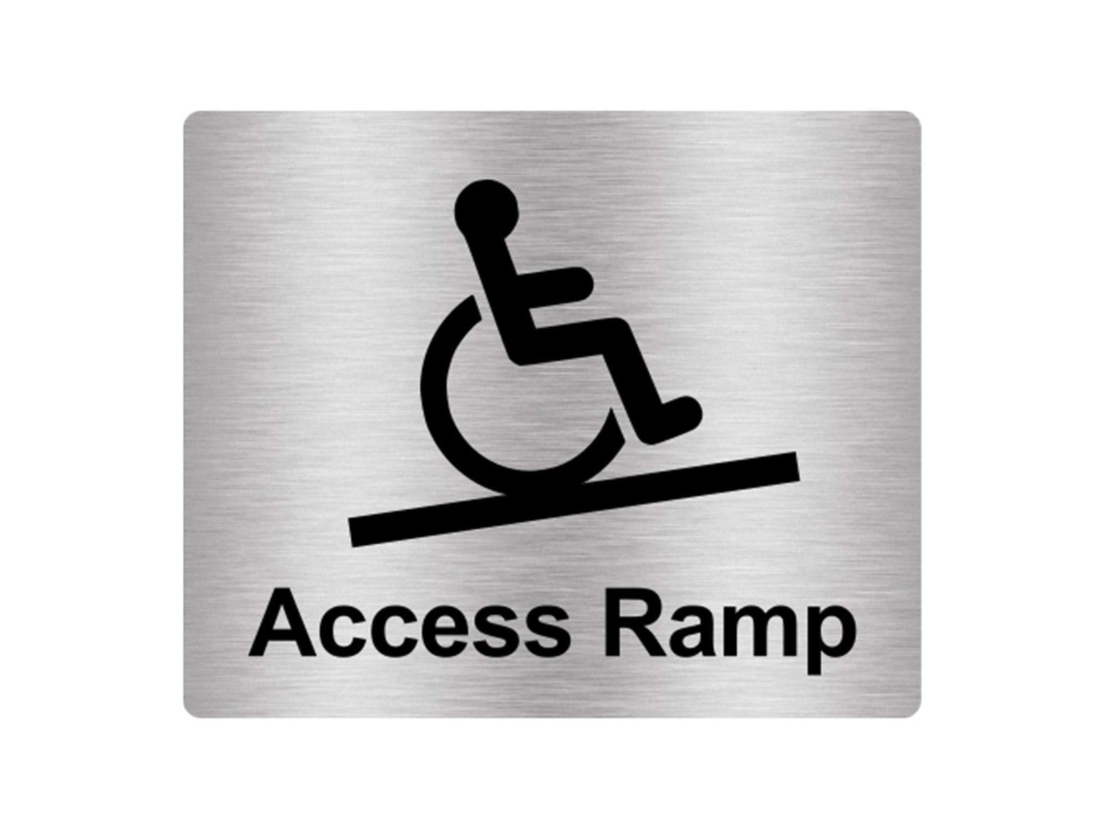 Access Ramp Sign – 120 × 100 mm (12×10 cm) Aluminium Emergency Notice – UK Made – by North By North East – Signs