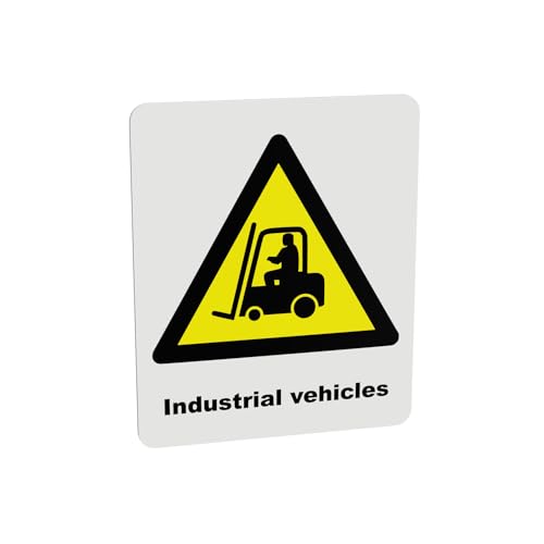 Hazard Health & Safety Sign - HSE Compliant, Laminated, 3M Backed - 120x100mm (Industrial Vehicles) – by North By North East – Safety & Warning Signs